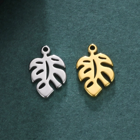 Stainless Steel Hollow Monstera Leaf Pendants For Jewelry Making DIY Plant Leaf Charms For Necklace Bracelet Earrings Jewelry Findings Accessories