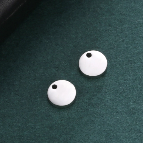 Minimalist Stainless Steel Solid Round Pendant Mirror Polished Blank Disk Charm Pendant Only Without Chain DIY Jewelry Making