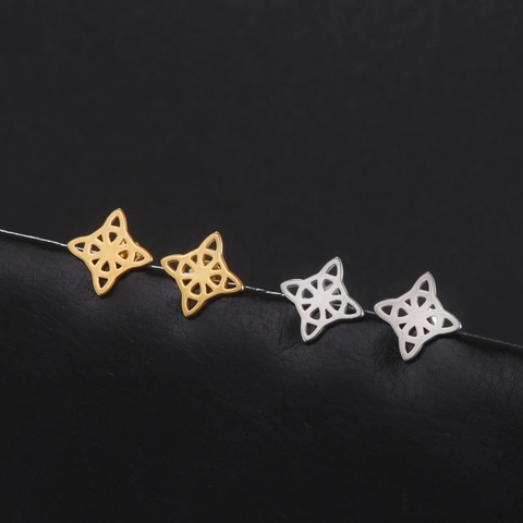 Edelstahl Hexenknoten Ohrstecker Minimalistische Keltische Knoten Hohl Stern Ohrringe Für Damen Mode Persönlichkeit Schmuck Zubehör