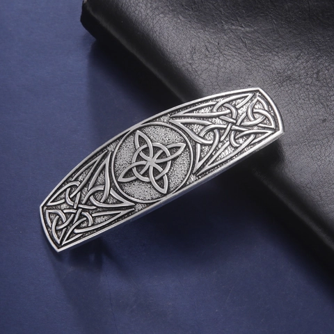 Vintage Celtic Knot Alloy Hair Clip For Women Antique Gold Silver Nordic Viking Retro Spring Barrette Ethnic Headwear