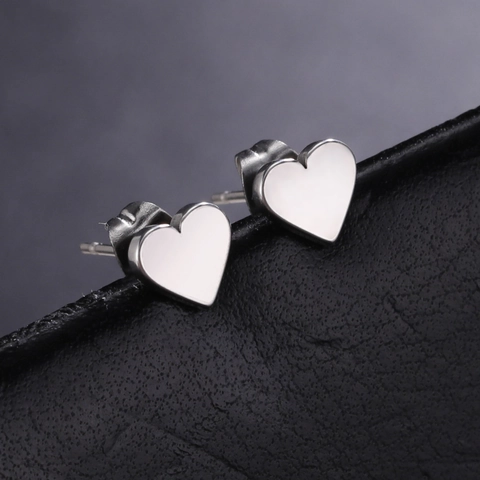 Minimalist Stainless Steel Heart Stud Earrings For Women Simple Polished Tiny Love Shape Fashion Jewelry Accessory