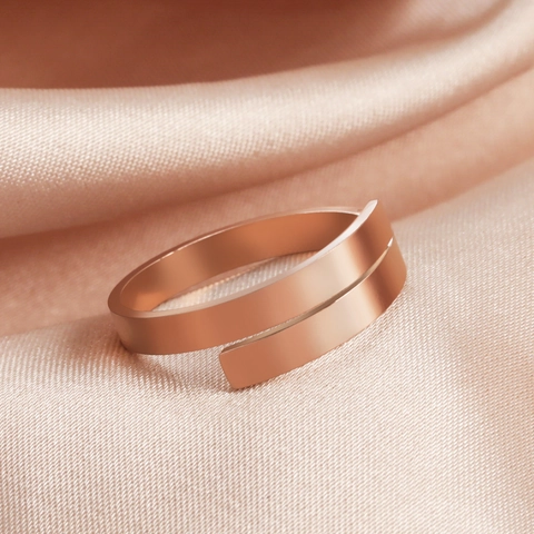 Minimalistischer Titanstahl Spiral Offener Ring Für Damen Herren 3mm Breite Polierter Verstellbarer Wickel Fingerring Schmuck