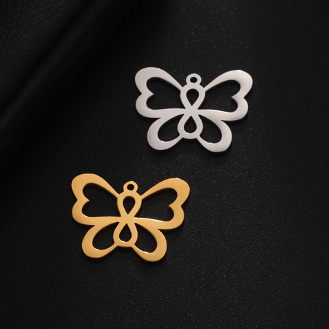 Ciondolo Farfalla In Acciaio Inossidabile Lucido Con Simbolo Dell'Infinito Ciondolo Farfalla Cava Tagliato Al Laser Per Accessori Gioielli Fai Da Te