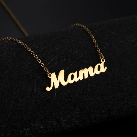 Stainless Steel Mama Letter Pendant Necklace Gold Rose Gold Silver Color Minimalist Neck Jewelry For Women Mother Day Gift