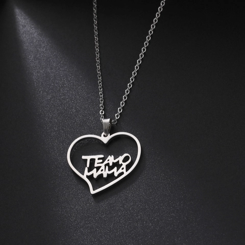 Collana con Ciondolo a Cuore Traforato in Acciaio Inossidabile TE AMO MAMA Collana con Lettera Regalo per la Festa della Mamma Donna Gioielli