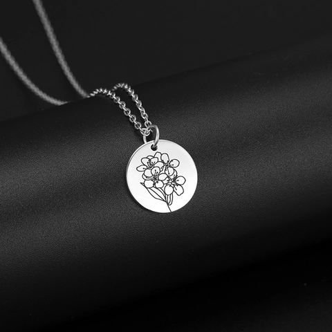 Collana In Acciaio Inossidabile Con Ciondolo A Disco Rotondo Fiore Di Biancospino Per Donna Stile Giapponese Coreano Placcata Oro 18K