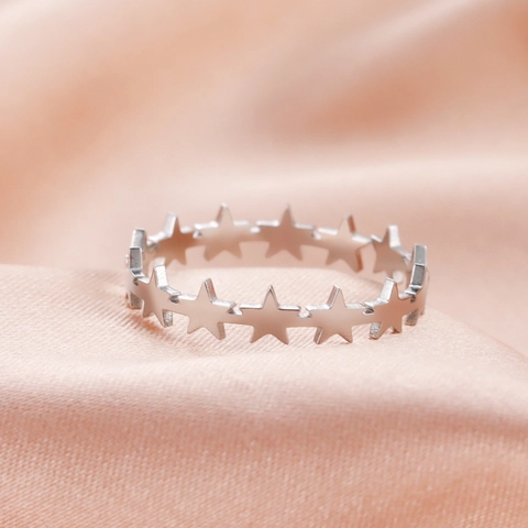 Minimalistische Roestvrijstalen Ster Open Ring voor Dames Goud Zilver Verguld Continue Vijfpuntige Ster Mode Sieraden Cadeau
