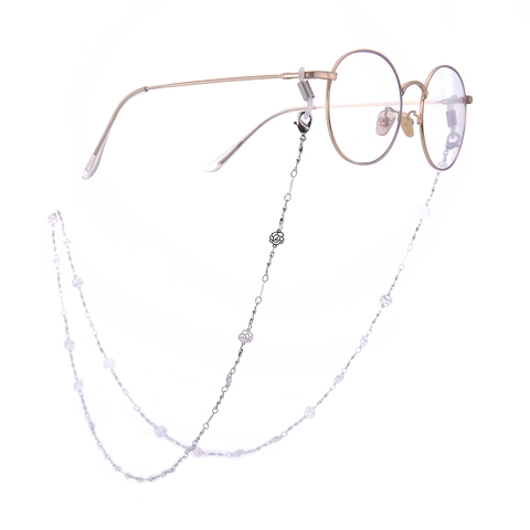Vintage Hollow Rose Flower Copper Glasses Chain For Women Anti-slip Sunglasses Strap Mask Lanyard Neck Cord Jewelry Gift