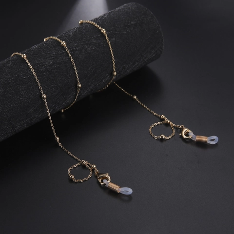 18K Verguld Roestvrij Staal Brillenketting Voor Dames Heren Kralen Anti-verlies Masker Ophangkoord Kunstparel Decoratieve Ketting Riem