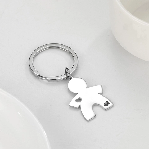 Portachiavi in Acciaio Inossidabile con Figura di Farfalla a Cuore Cavo Portachiavi in Argento Lucido Regalo di Moda