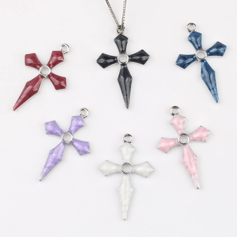 Vintage Zinklegierung Emaille Kreuz Anhänger Für DIY Schmuckherstellung Halsketten Armbänder Ohrringe Religiöse Gotische Charms