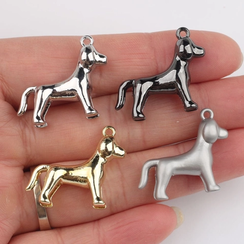 Minimalist Alloy 3D Dog Shape Charms For DIY Necklace Bracelet Making Electroplated Metal Animal Pendant Jewelry Accessories