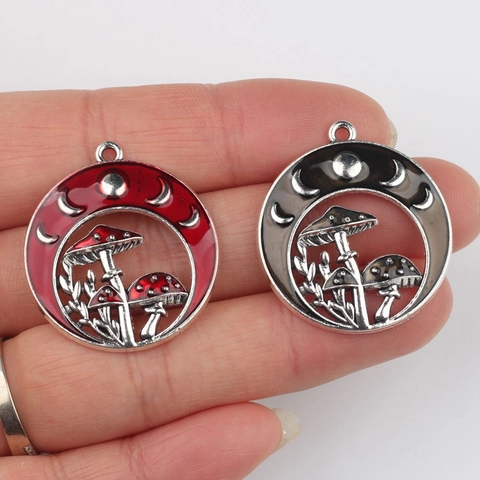 Colgante Vintage de Aleación de Zinc Seta Fase Lunar Esmalte para Creación de Joyas DIY Collar Pulsera Pendientes Accesorios