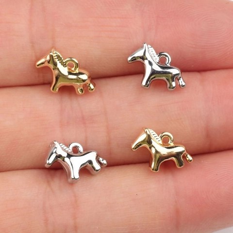 Ciondolo Pony in Lega Pendente a Forma di Cavallo per Fai-da-te Braccialetto Collana Orecchini Accessori per Creazione Gioielli Oro Argento