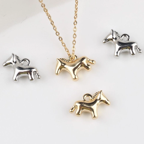 Ciondolo Pony in Lega Pendente a Forma di Cavallo per Fai-da-te Braccialetto Collana Orecchini Accessori per Creazione Gioielli Oro Argento