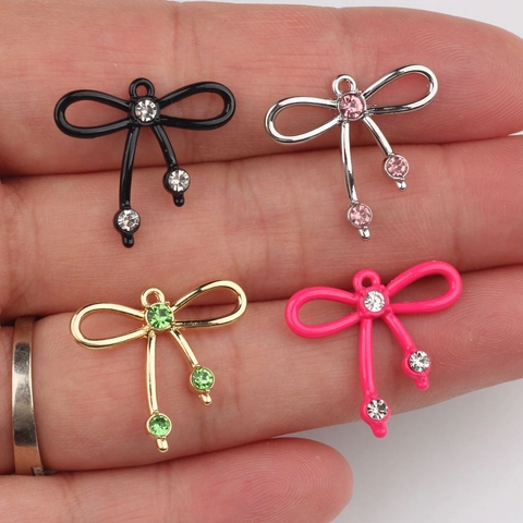 Colgante de Lazo de Aleación Simple Con Circonia Accesorio para Creación de Joyas DIY Collar Pulsera Pendiente Dulce Moda