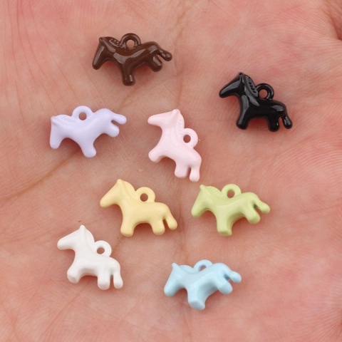 Ciondoli Pony in Lega Smalto Cavallo Pendenti Colore Macaron Accessori per Creazione Gioielli DIY per Collana Bracciale Orecchino