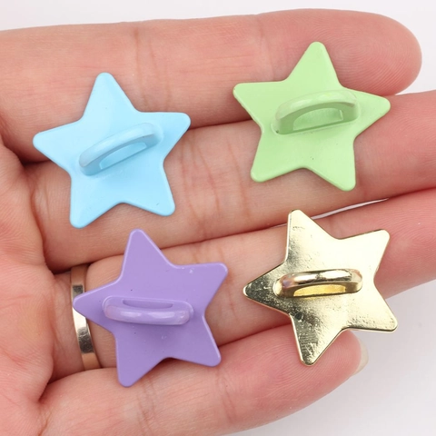 Minimalist Alloy Five-pointed Star Charm Metal Hook Jewelry Accessories Colorful Star Shank Pendant For Phone Case DIY Crafting Jewelry Making Material