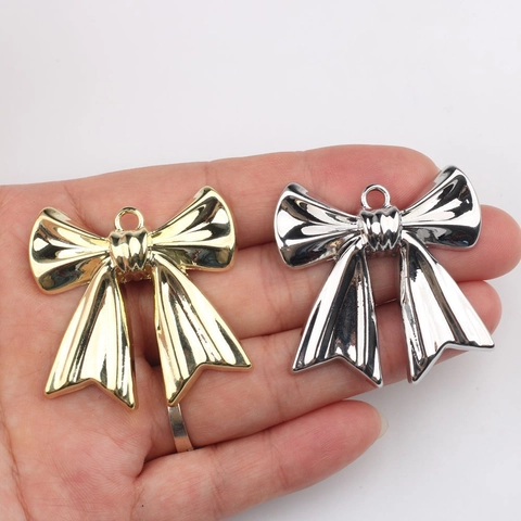 Colgante de Lazo de Aleación Minimalista Accesorios de Joyería DIY para Collar Pulsera Pendiente Lazo de Metal Plateado Dorado