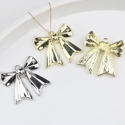 Colgante de Lazo de Aleación Minimalista Accesorios de Joyería DIY para Collar Pulsera Pendiente Lazo de Metal Plateado Dorado
