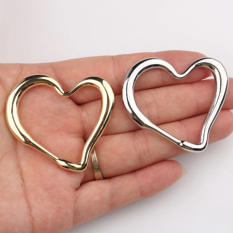 Alloy Irregular Open Heart Pendant For DIY Jewelry Making Necklace Earring Hollow Out Polished Metal Charm For Women