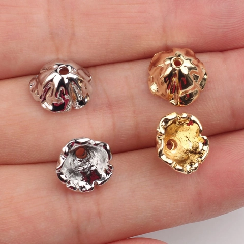 Alloy Flower Bead Cap Spacer Beads For DIY Jewelry Making Gold Silver Hollow Out Tulip Jewelry Findings Beads Caps