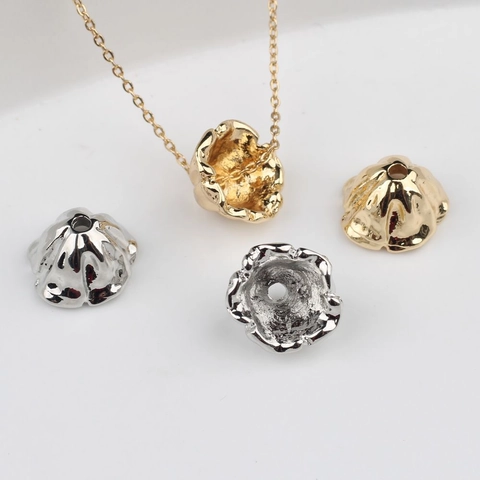 Alloy Flower Bead Cap Spacer Beads For DIY Jewelry Making Gold Silver Hollow Out Tulip Jewelry Findings Beads Caps