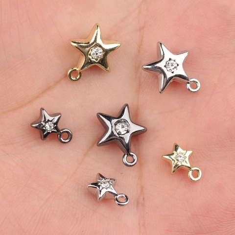 Legering Ster Hanger DIY Sieraden Benodigdheden Met Strass Ster Bedel Voor Ketting Oorbel Armband DIY Accessoires
