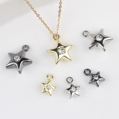 Legering Ster Hanger DIY Sieraden Benodigdheden Met Strass Ster Bedel Voor Ketting Oorbel Armband DIY Accessoires
