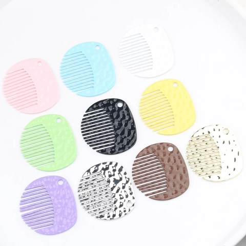 Minimalist Alloy Comb Shape Pendant Hammered Texture DIY Accessory For Necklace Keychain Jewelry Making DIY Craft Parts