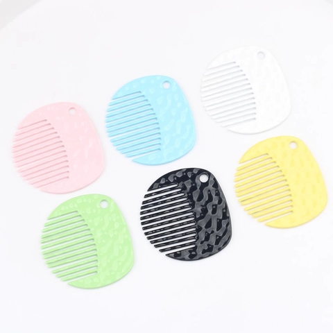 Minimalist Alloy Comb Shape Pendant Hammered Texture DIY Accessory For Necklace Keychain Jewelry Making DIY Craft Parts