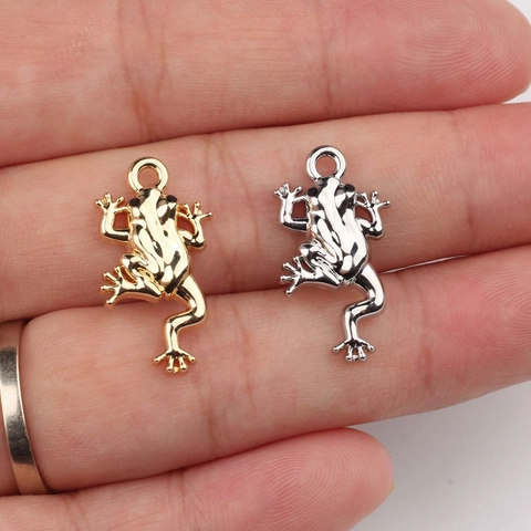 Realistic Frog Charms Zinc Alloy Animal Pendants For DIY Jewelry Making Necklaces Earrings Bracelets Accessory Gold Silver