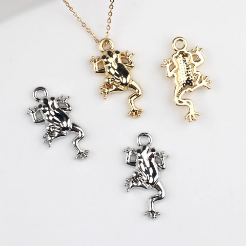 Realistic Frog Charms Zinc Alloy Animal Pendants For DIY Jewelry Making Necklaces Earrings Bracelets Accessory Gold Silver