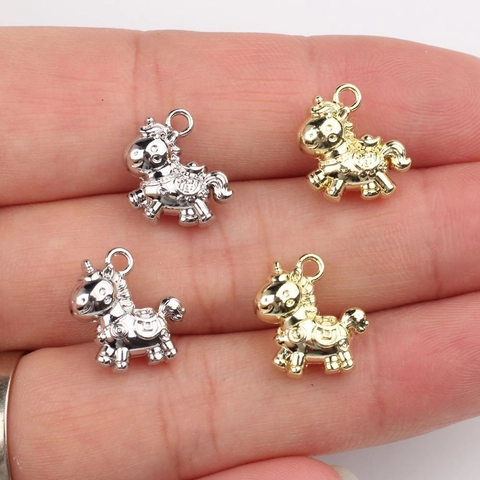 Ciondoli in Lega a Forma di Cavallo Unicorno Placcati Oro Argento Ciondoli Animali per Collane Bracciali Orecchini Fai-da-te