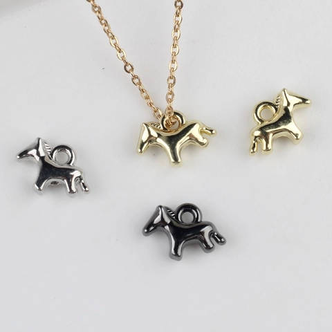 Ciondoli a Forma di Cavallo in Lega per Produzione Gioielli Fai-da-te Collana Bracciale Accessori Forma Pony Oro Argento Nero
