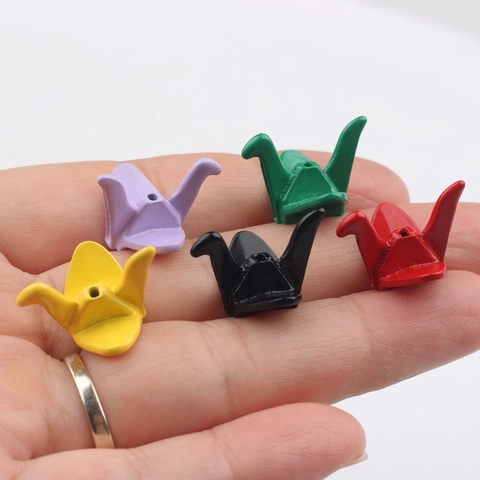 Alloy Paper Crane Beads 3D Painted Bird Spacer Beads DIY Jewelry Making Accessory For Bracelet Necklace Earring Jewelry Gift