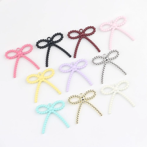 Colgante Lazo de Aleación DIY Charms para Creación de Joyas Pulsera Collar Pendiente Textura Perlada Accesorio Pintado Suministro