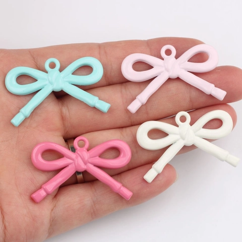 Colgante de Lazo de Aleación Minimalista Colorido Accesorio de Joyería DIY para Collar Pulsera Pendiente Lazo de Moda Charms