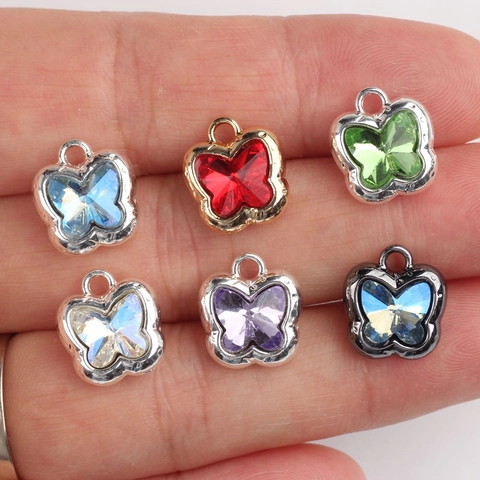 Zinc Alloy Butterfly Pendants With Multicolor Rhinestone For DIY Necklace Bracelet Earring Jewelry Making Findings Accessories