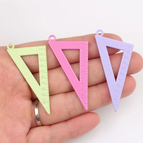 DIY Zinklegering Driehoekige Liniaal Bedels Voor Sieraden Maken Multi Gekleurde Mini Liniaal Hanger Voor Armband Ketting Accessoire