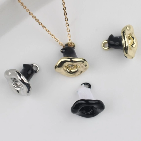 Alloy Enamel Witch Hat Pendants For Halloween Jewelry Making DIY Necklace Bracelet Rhinestone Hat Charm Connector Finding
