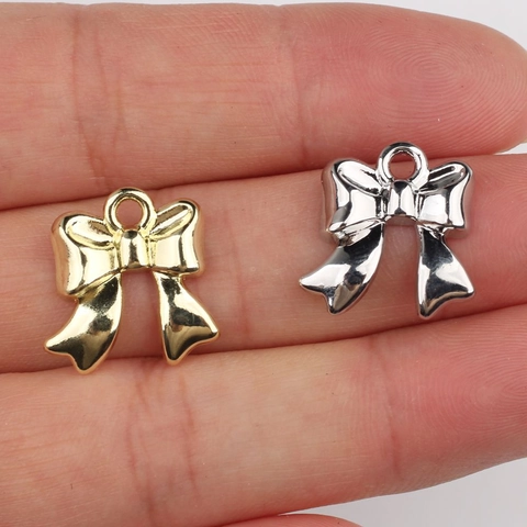 Dije de Lazo de Aleación para Joyería DIY Collar Pulsera Pendiente Accesorios de Forma de Lazo Bañados en Oro y Plata