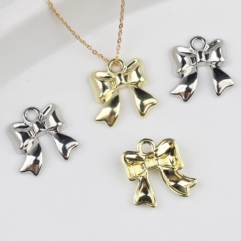 Dije de Lazo de Aleación para Joyería DIY Collar Pulsera Pendiente Accesorios de Forma de Lazo Bañados en Oro y Plata
