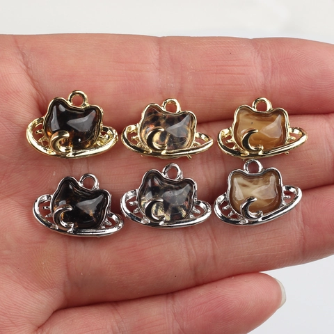 Alloy Resin Cat Head Planet Star Ring Pendants For DIY Necklace Bracelet Earring Jewelry Making Accessories