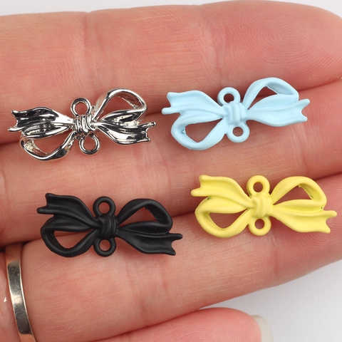 Alloy Bowknot Pendant Connectors For DIY Jewelry Making Necklaces Bracelets Earrings Bow Shape Electroplated Jewelry Findings