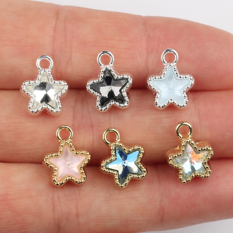 Alloy Zircon Five Pointed Star Pendants For DIY Necklace Bracelet Making Minimalist Pentagram Charms Fashion Jewelry Findings