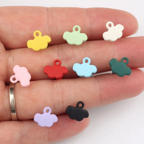 Zinc Alloy Cloud Earring Findings With Stainless Steel Earring Post Spray Painted Macaron Color Cartoon Earring Components For DIY Jewelry Making