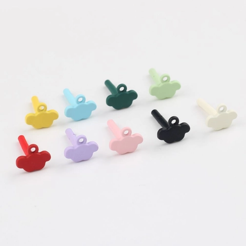 Zinc Alloy Cloud Earring Findings With Stainless Steel Earring Post Spray Painted Macaron Color Cartoon Earring Components For DIY Jewelry Making