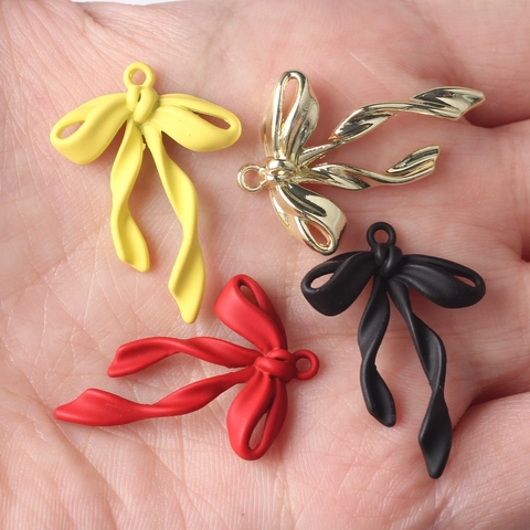 Colgante de Lazo de Aleación Minimalista Accesorios de Joyería DIY para Collar Pulsera Dijes Metálicos Estilo Cinta