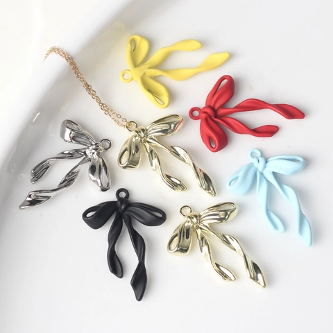 Colgante de Lazo de Aleación Minimalista Accesorios de Joyería DIY para Collar Pulsera Dijes Metálicos Estilo Cinta